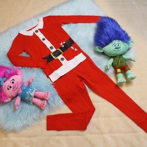 Kids Size 6 Red Holiday Santa Pajama Set